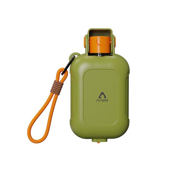 Foldable Dog Feeder Portable Pet Water Bottle 460ml Water Dispenser Drinking And Feeding зелёный