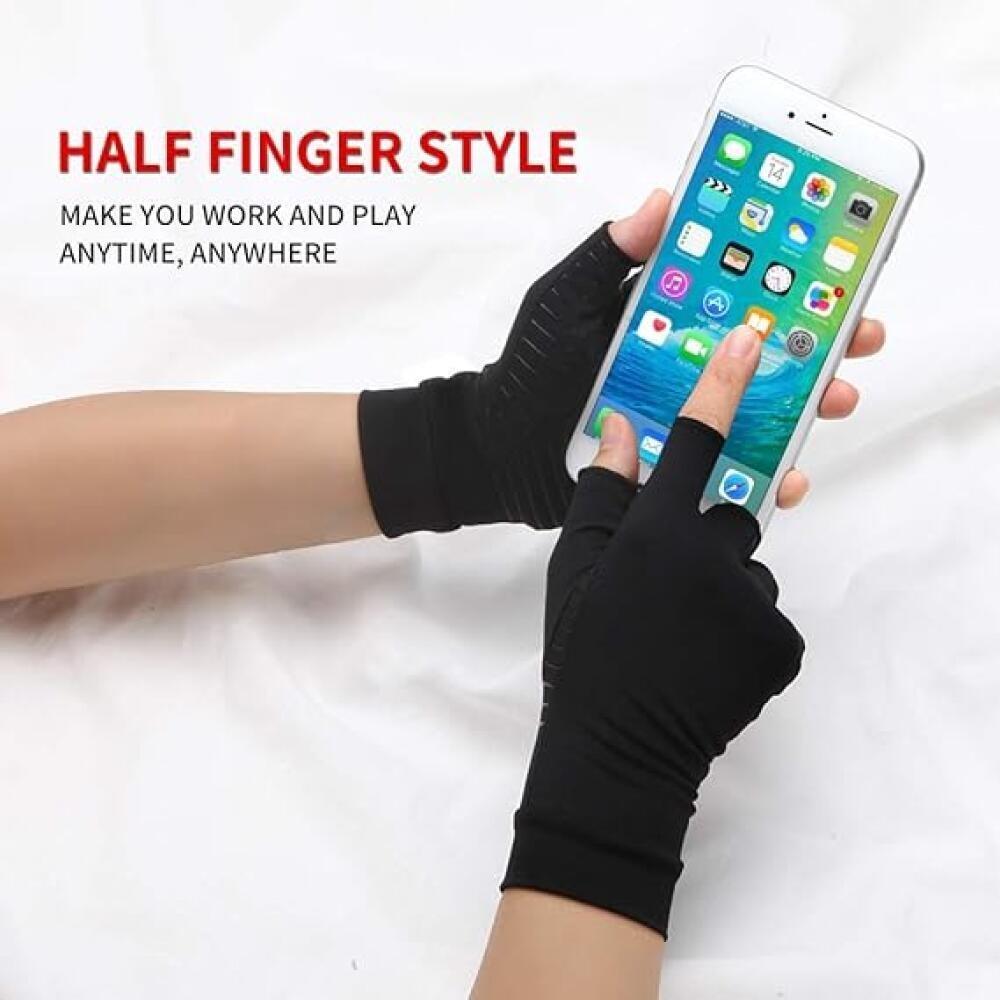 Copper Compression Arthritis Gloves  Best Copper Infused Fingerless Gloves Healing for Arthritis Pain Relief Carpal Tunnel Aches