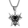Golden Horn Prajna Pendant, Men'S Ghost Mask Necklace Halloween Gift