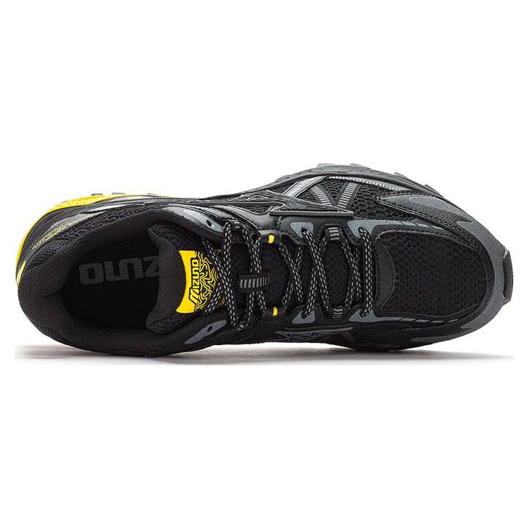 Mizuno Racer Trail Low Top Running Shoes Unisex Sneakers Black Yellow D1GH223803