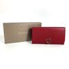 BVLGARI Bulgari Bulgari Logo Clip Bi-fold flap Long Wallet Leather Red
