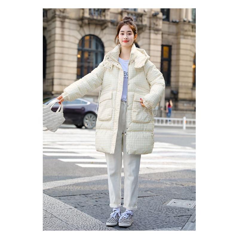 Plus Size Womens Winter Coat Thickened Loose Long Cotton Jacket High Quality Drawstring Waist Outwear