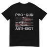 Pro Gun Anti Idiot Shirt Vintage Usa Flag 2nd Aunisexdunisext Tshirt