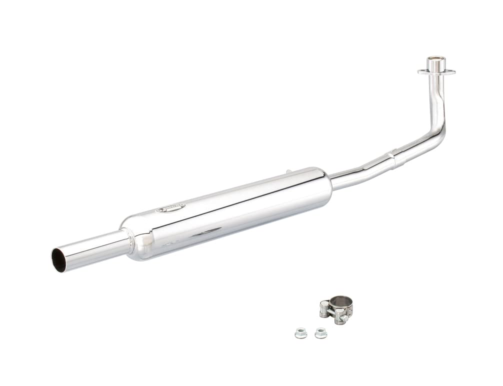 KITACO Mini Cabton Muffler for Super Cub Chrome Plated Part Number 50, Steel, Finish, 543-1087870