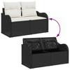 Garden Sofa Set with Cushions 8 pcs Black Poly Rattan
