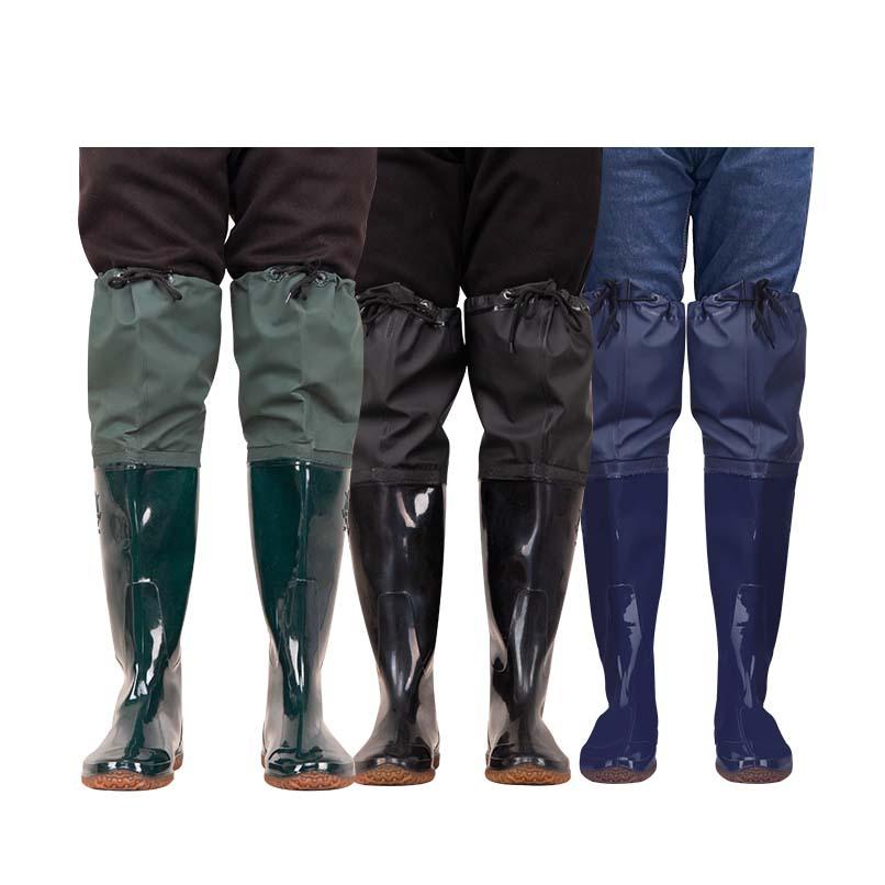 Rain Boots Rain Shoes Green Black Blue Men and Women Non-slip Extended Fishing Over Knee High Tube Involved In Planting Seedlings