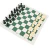 Portable Chess Checkers Set Roll Up Chess Board Game with Handheld Zipper Storage Bag for