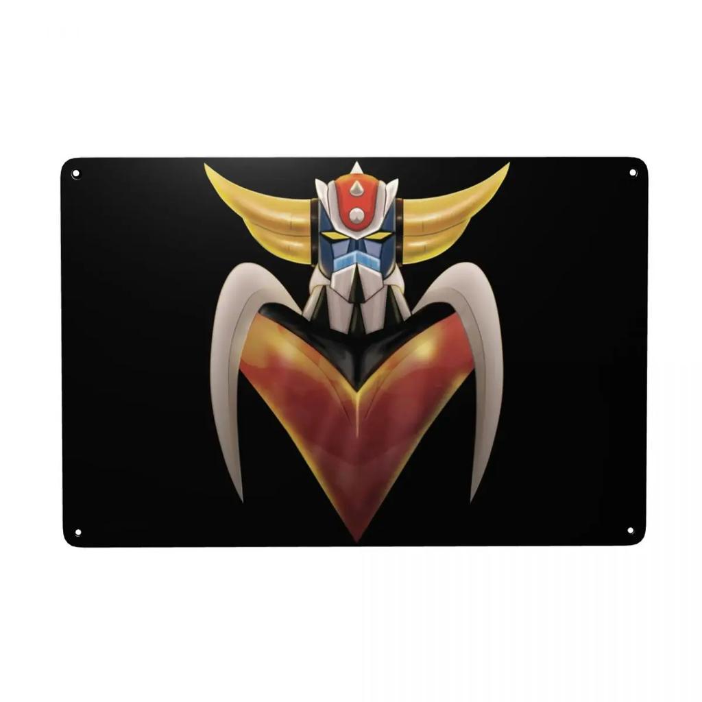 UFO Roboter Grendizer Goldorak Zeichen Custom Vintage Mazinger Z Metallschild für Pub Café Hof Man Cave Bar Wandkunst Dekor