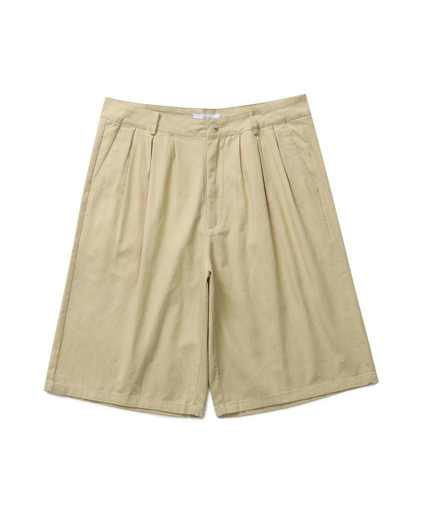 CONNECT KINLOCH Bermuda Two-Tuck Chino Half Pants (Beige)