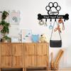 Metal Key Holder Wall Mount with Hooks, Personalized Farmhouse Entryway Organizer for Dog Leash, Rustic Home Decor Gift