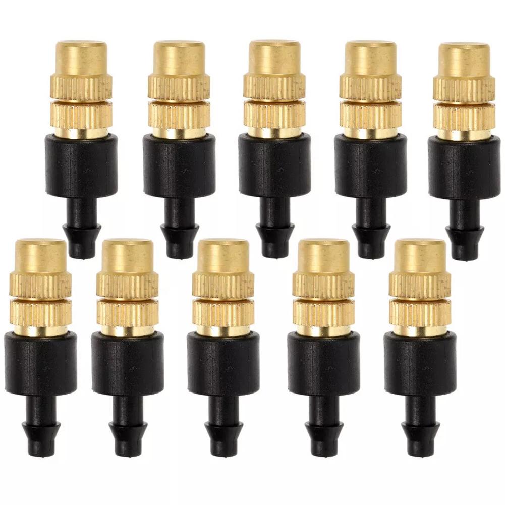 50Pcs Misting Nozzles Adjustable Brass Spray Nozzle Garden Hose Sprinkler Head Irrigation Drippers for Gardening Watering