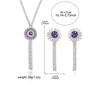 European Style Zircon Purple Diamond Flower Necklace & Earrings Set