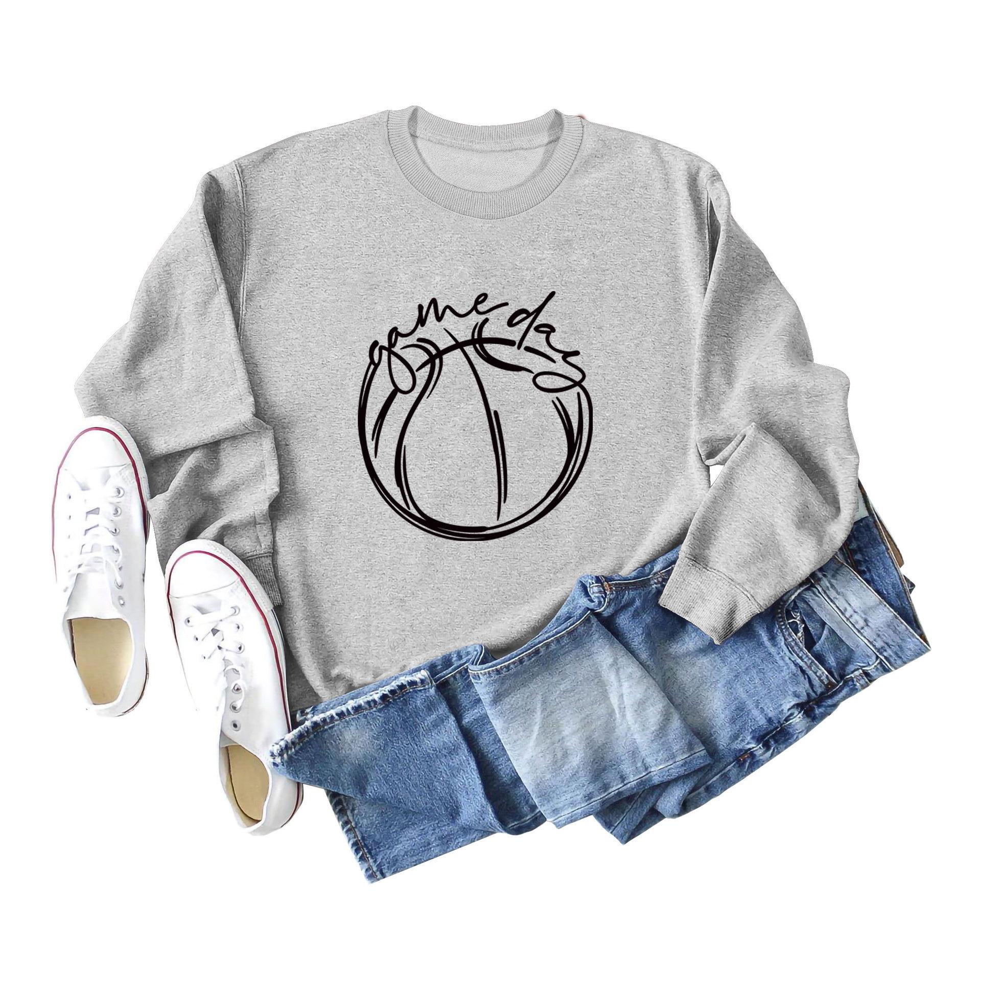 

Женский повседневный свитшот с длинными рукавами в стиле «мода для дня игры» с простым круглым вырезом L