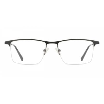 Semi Rimless Rectangle Gunmetal Black Saver 908a Fashion Men Eyeglasses