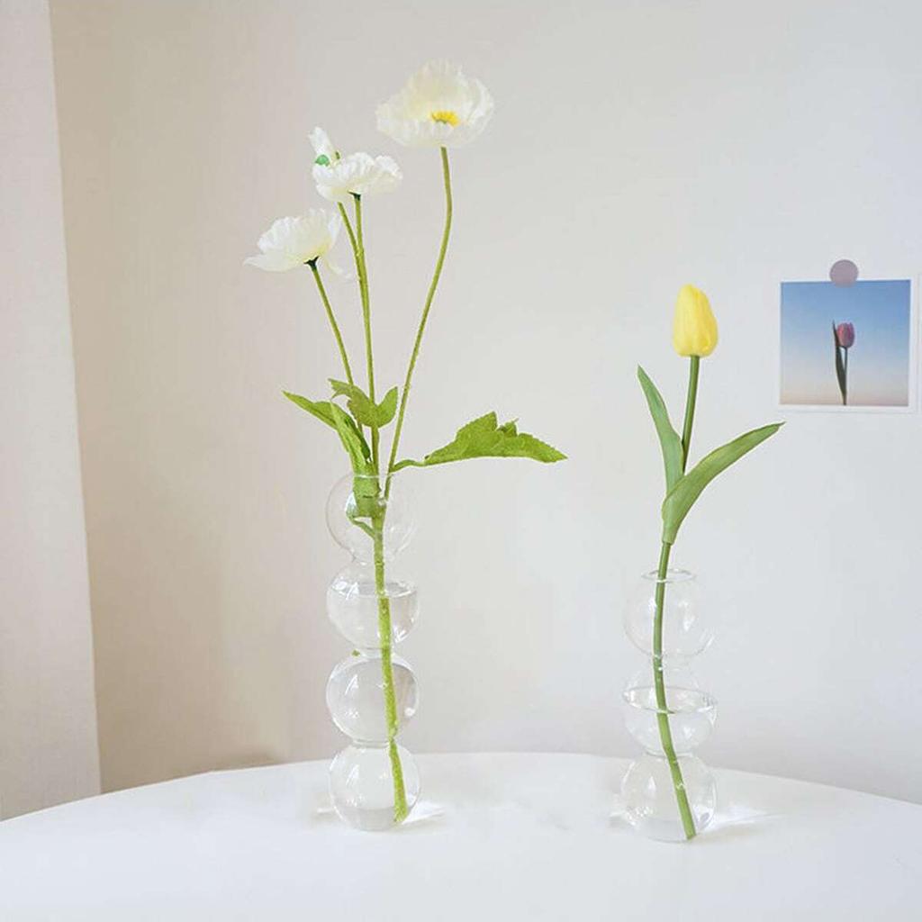 3pcs Transparent Bubble Glass Vase Crystal Ball Flower Vases Hydroponic Ball Art Flower Ware Tabletop Glass Bottle room Decor