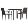 VidaXL Ensemble à manger de jardin 3 pcs coussins résine tressée acier 3186953