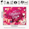 2D Romantic Mother's Day Backdrop Pink Heart and Flower Butterfly Decoration for Photo Booth