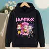 2025 New Autumn/Winter KPop Devil Hunter Cartoon Printed Girls' Hoodie Warm Children's Fashion Casual Children's Clothing Top