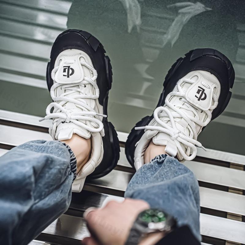 Fashion Autumn 2025 New Men's Niche Design Low Top Thick Soled Casual Shoes Comfortable Versatile Non Slip Fashion Trend Chunky Sneakers