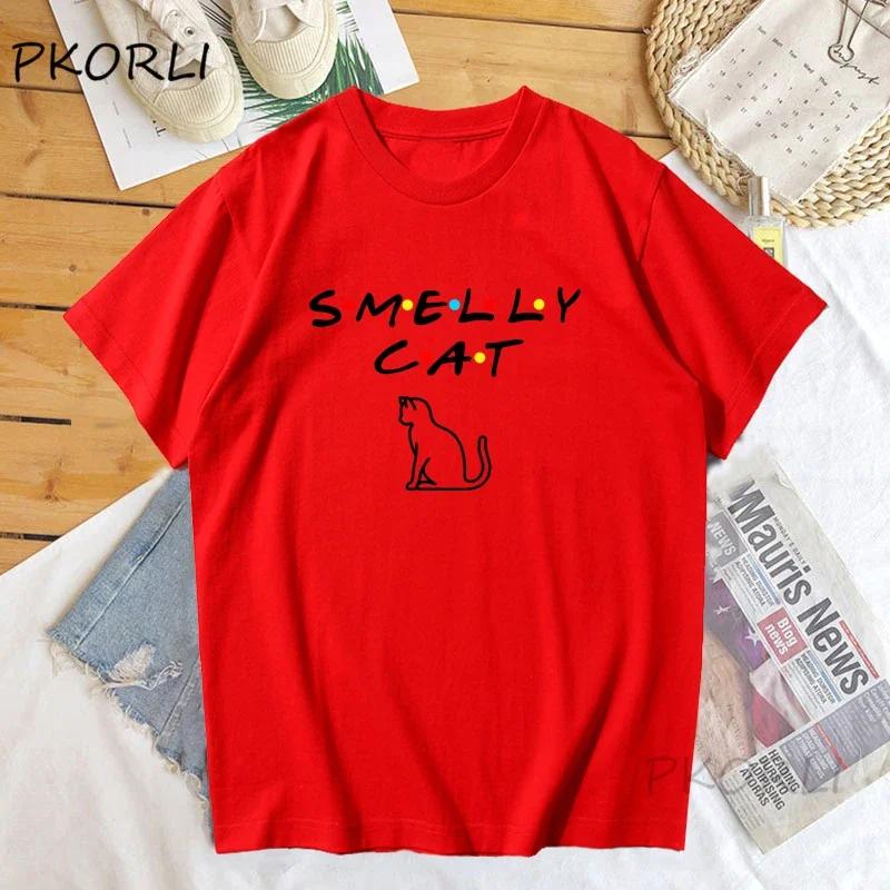 Smelly Cat T-shirt Women Harajuku Friends Tv Show Tshirt Funny Woman Cotton Short Sleeves Tee Shirt Summer Print Tee Shirts