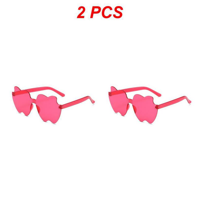 2/4/6PCS Eyewear Frameless Clear Lens Colorful Funny Gafas De Sol Shades Polarized Rimless Jelly Color Personality For Women Men
