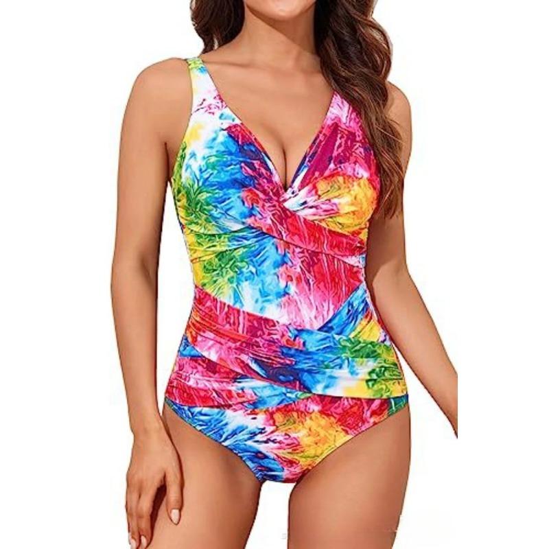 Vintage One Piece Swimsuit Sexy Printed Swimming Suit for Women Summer Monokini Swimwear Bathing Suits Boho Ladies Swimsuits