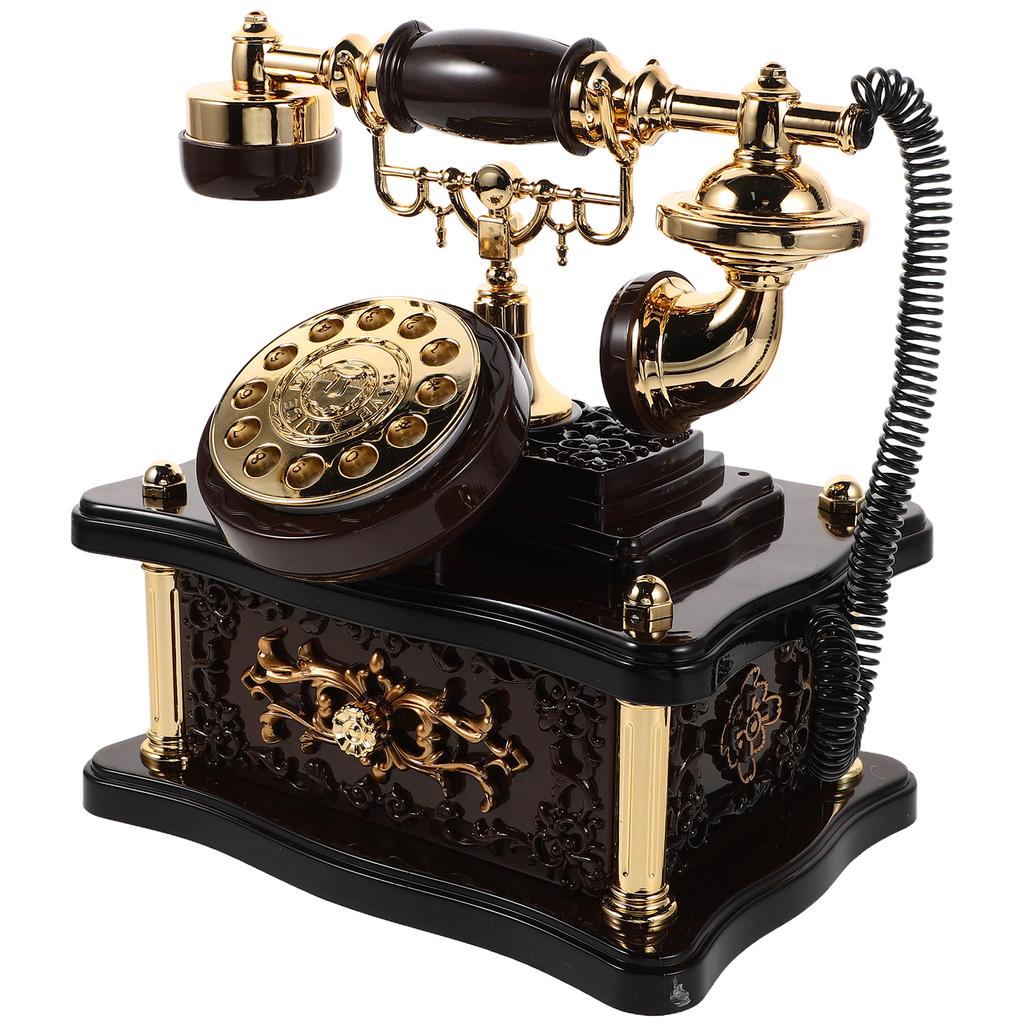 Telephone Music Box Retro Desk Phone For Home Office Bar Vintage Telephone Decor Old Fashioned Dial