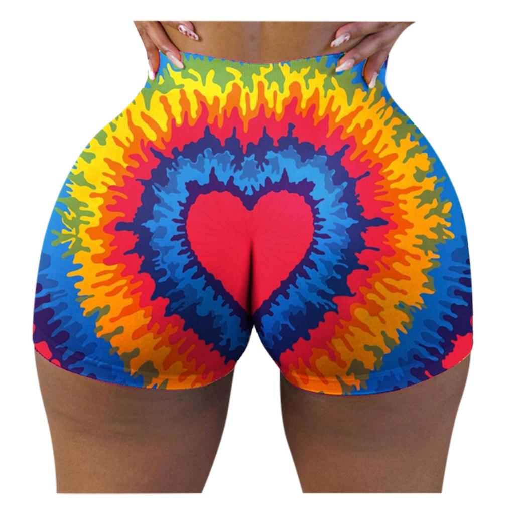 Women's Fashion Slim Hot Funny Words Print Gym Shorts Butt Lift Shorts Panties