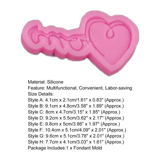 Yousheng Nice-looking Fondant Mold All Match Silicone Easy Release Mother's Day Theme Baking Mold for Desktop