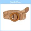 Bohemian Woven Cotton Linen Belt With Round Buckle For Women Dress Accessories