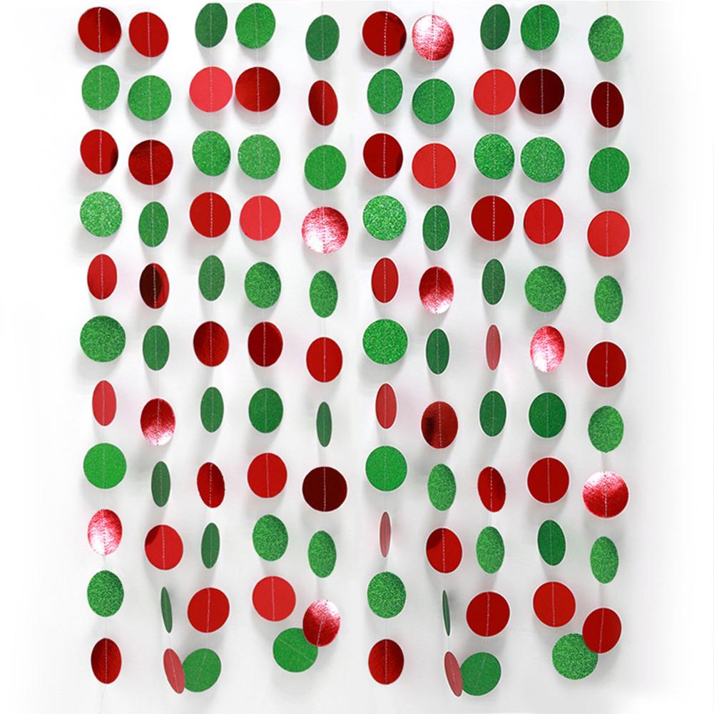 4m Paper Christmas Style Pull Flag Colored Disc Ornaments Home School Kindergarten Party Holiday Atmosphere Arrangement Props