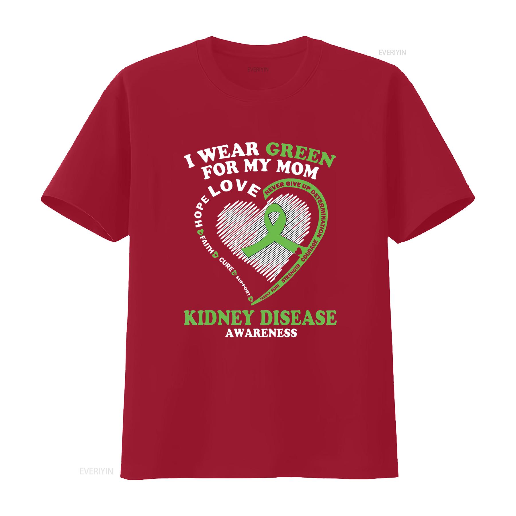 Womens I Wear Green For My Mom Kidney Disease Awareness T Shirt Black 2X Large vintage Washed streetwear graphic S