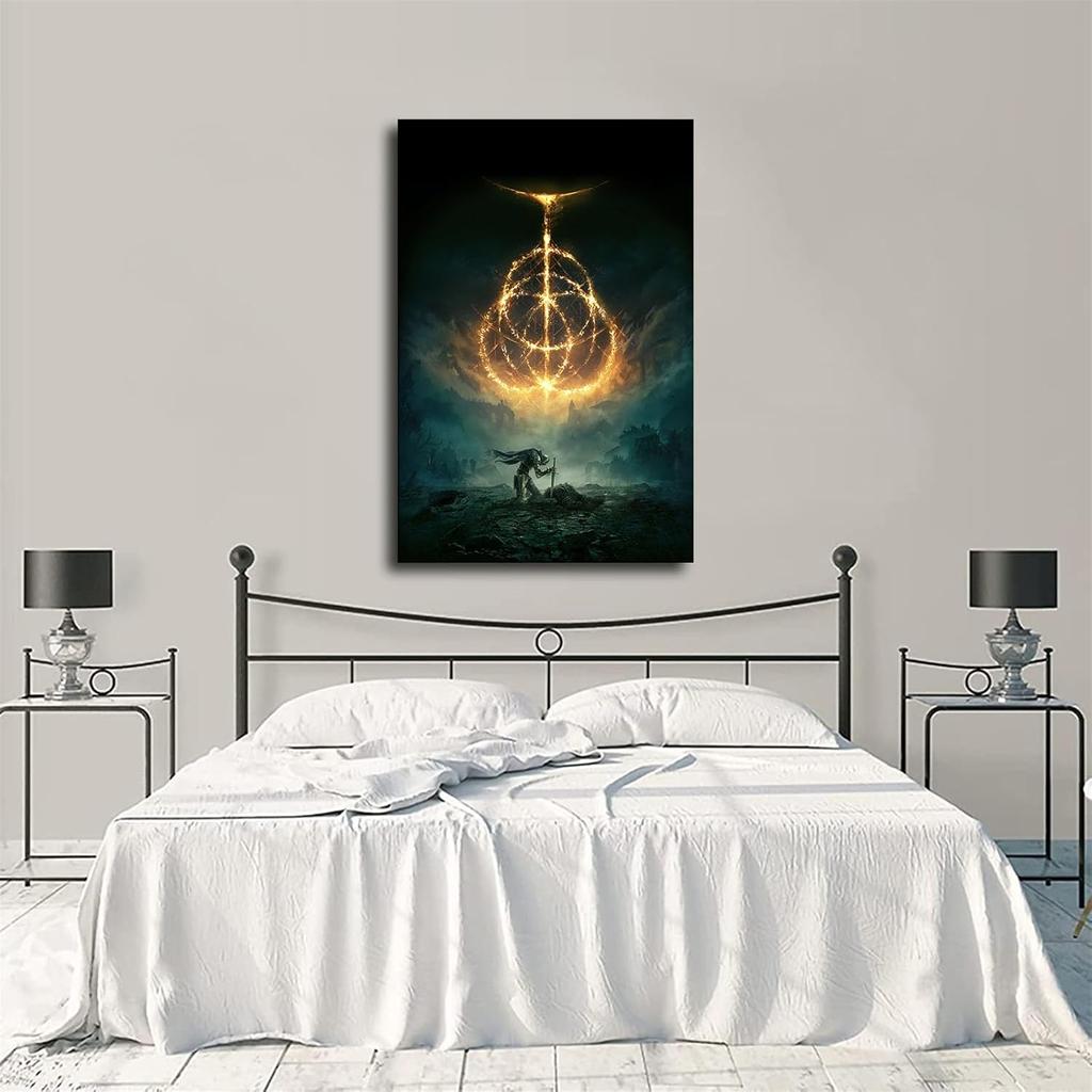 Elden Ring Plakát Videohry Plátno Umělecký Plakát a Nástěnné Umění Obrázkový Tisk Moderní Rodinná Ložnice (08×12palců-Bez rámu)