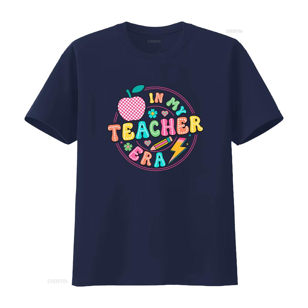 In My Teacher Era T Shirt First Grade For Retro SweaT vintage Washed Breathable Unisex Stretched homme graphic Slightly Soft