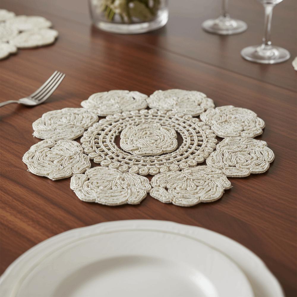 Modern Lace Placemat Vintage Table Place Mats Decorative Cup Mat  Table Setting