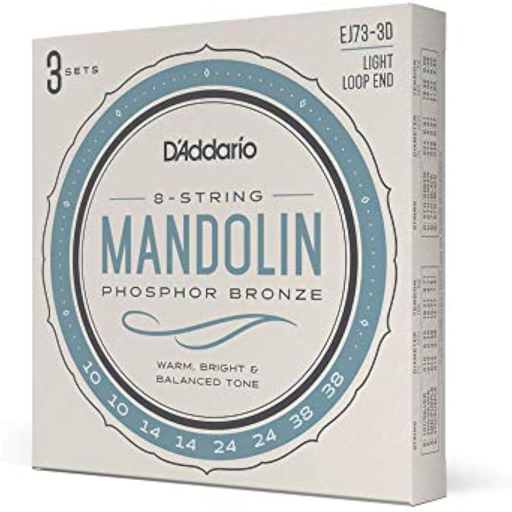 D Addario Daddario Mandolin Strings Phosphor Bronze Light .010-.038 EJ73-3D 3 Set Pack [Domestic ...