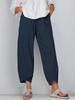 Women Plus Size Casual Loose Solid Color Nine Point Pants Cross Border Collection New
