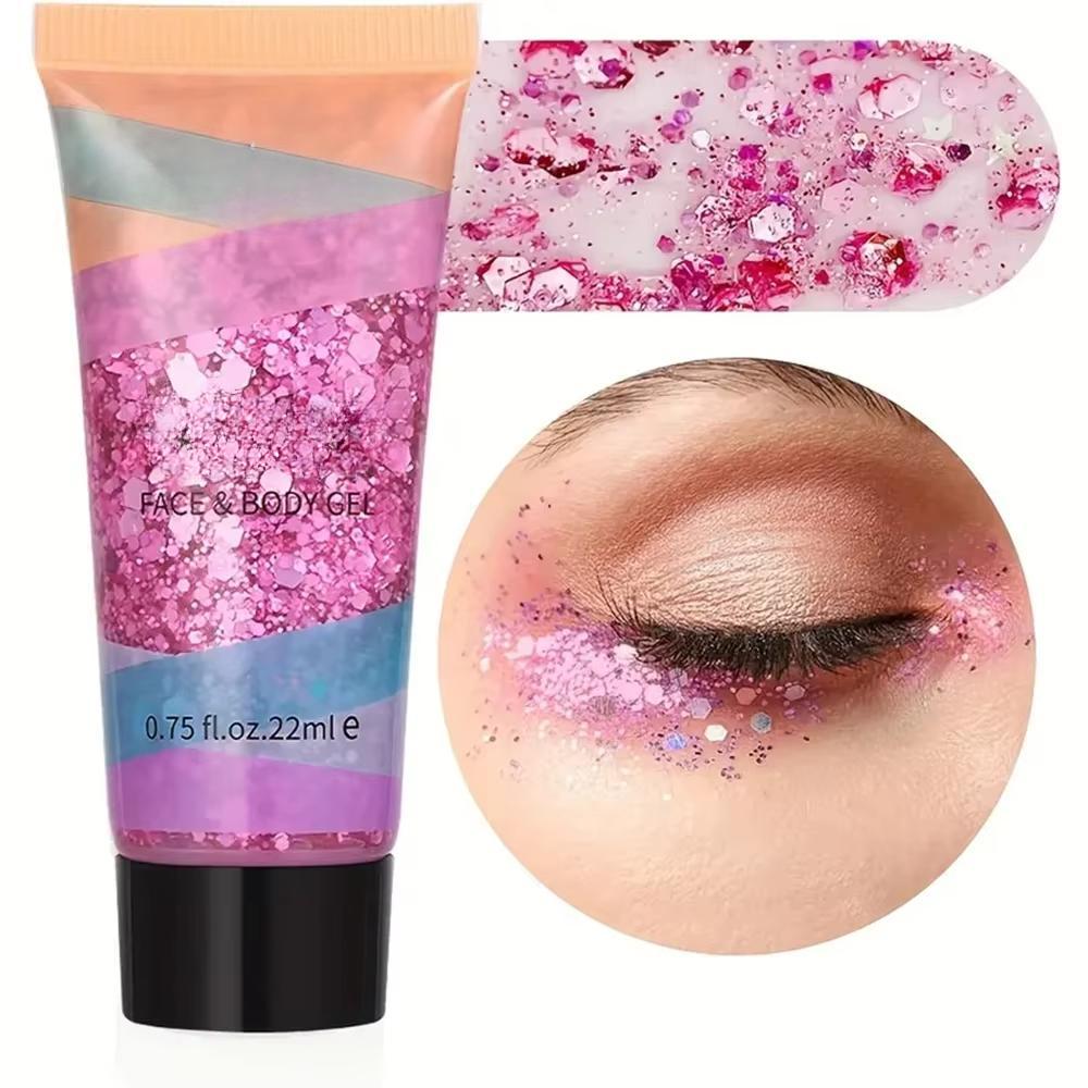 

1 флакон геля с блестками-пайетками русалки для тела, стойкий блеск для карнавальных вечеринок, фестивалей и сценических выступлений, отлично подходит для девушек