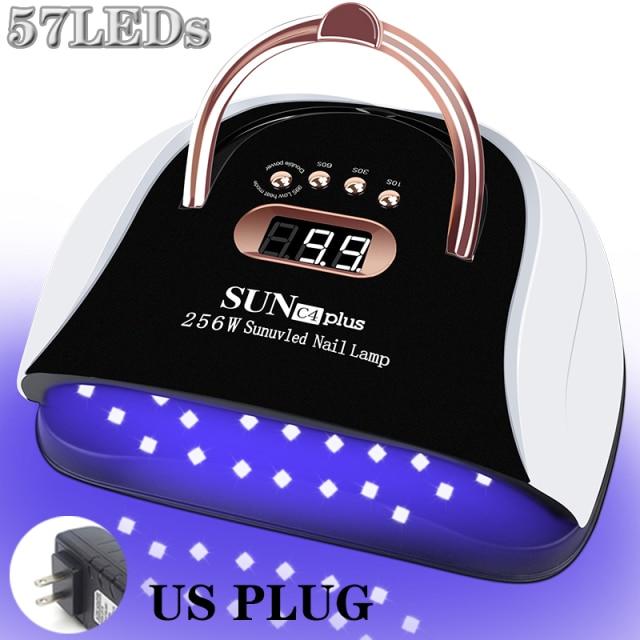 57LEDs UV LED Nail Lamp Acrylic Gel Dryer Lamp With Smart Sensor Low Heat Mode Purple Nail Art Salon Manicure Machine