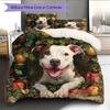Happy Pitbull Pattern Bedding Home Decoration Birthday Gift (1 * duvet cover + 2 * pillowcase, without core)