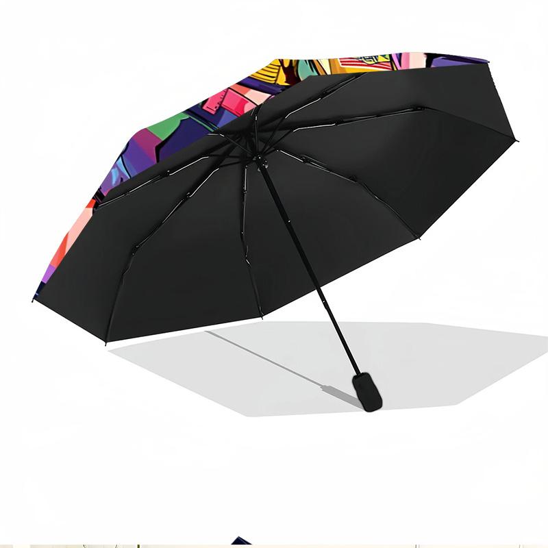 Parapluie à Ouverture/Fermeture Automatique Imprimé Chanteur, Parapluie Pliable Portable, pour les Trajets Extérieurs, les Voyages de Camping, Cadeau d'Anniversaire Idéal