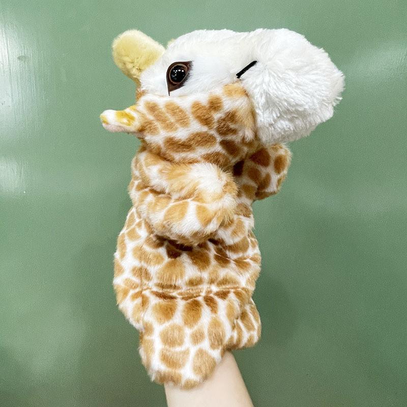 Giraffe Hand Cartoon Animal Puppets Children Plush Toys Interactive Gift Doll