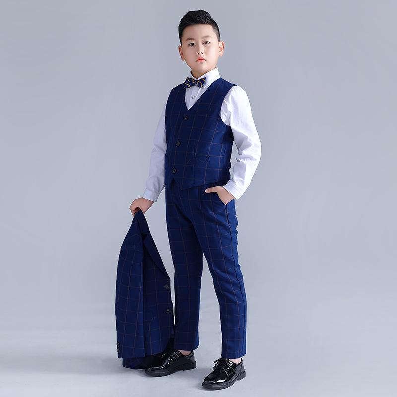 Jungen Plus Size Karomuster Weste Set - Formelle Hochzeits- & Auftrittskleidung 2023