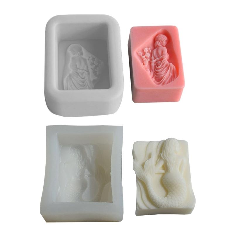 Mermaid Girl Silicone Mold Candle Resin Making Tool DIY Candle Moulds Ornaments Hand-made Home Decorations Supplies