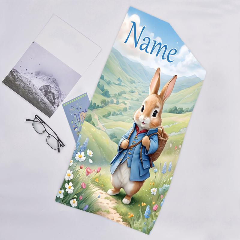 1pc Peter Rabbit1 Beach Towel with Custom Name, Beach/Swimming/Bath/Picnic/Camping Towel, Suitable for Seaside Beaches