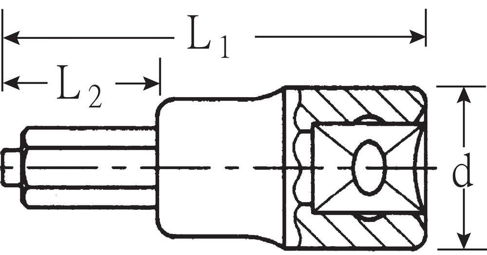 Stahlwille In-Hex Socket 54-IC-8, 12.7mm Drive x 60mm Overall Length, 1 Piece