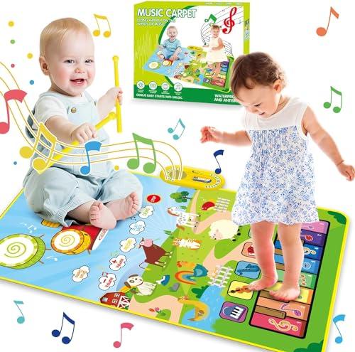 Kabeila Piano Mat Toy Drum Set for Kids, Boys and Girls, Birthday Gift, Popular Toy Piano, Musical Instrument, Foldable Music Mat, 8 Animal Voices, 21