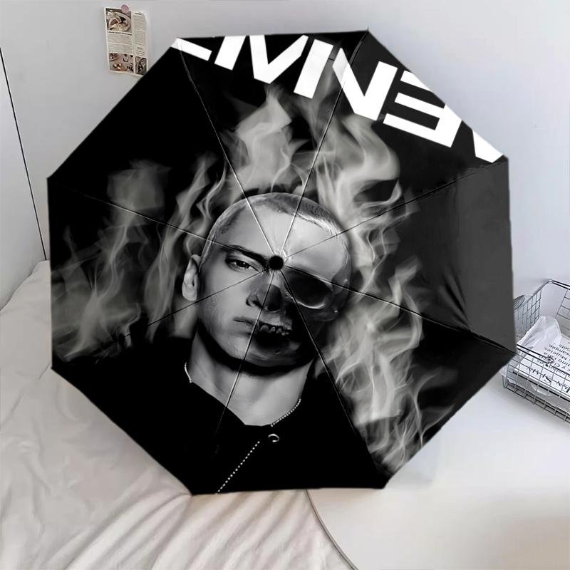 

1 PC Automatic Folding Umbrella - Eminem Pattern, Portable & Foldable Design with 8 Ribs, Christmas Birthday Gifts