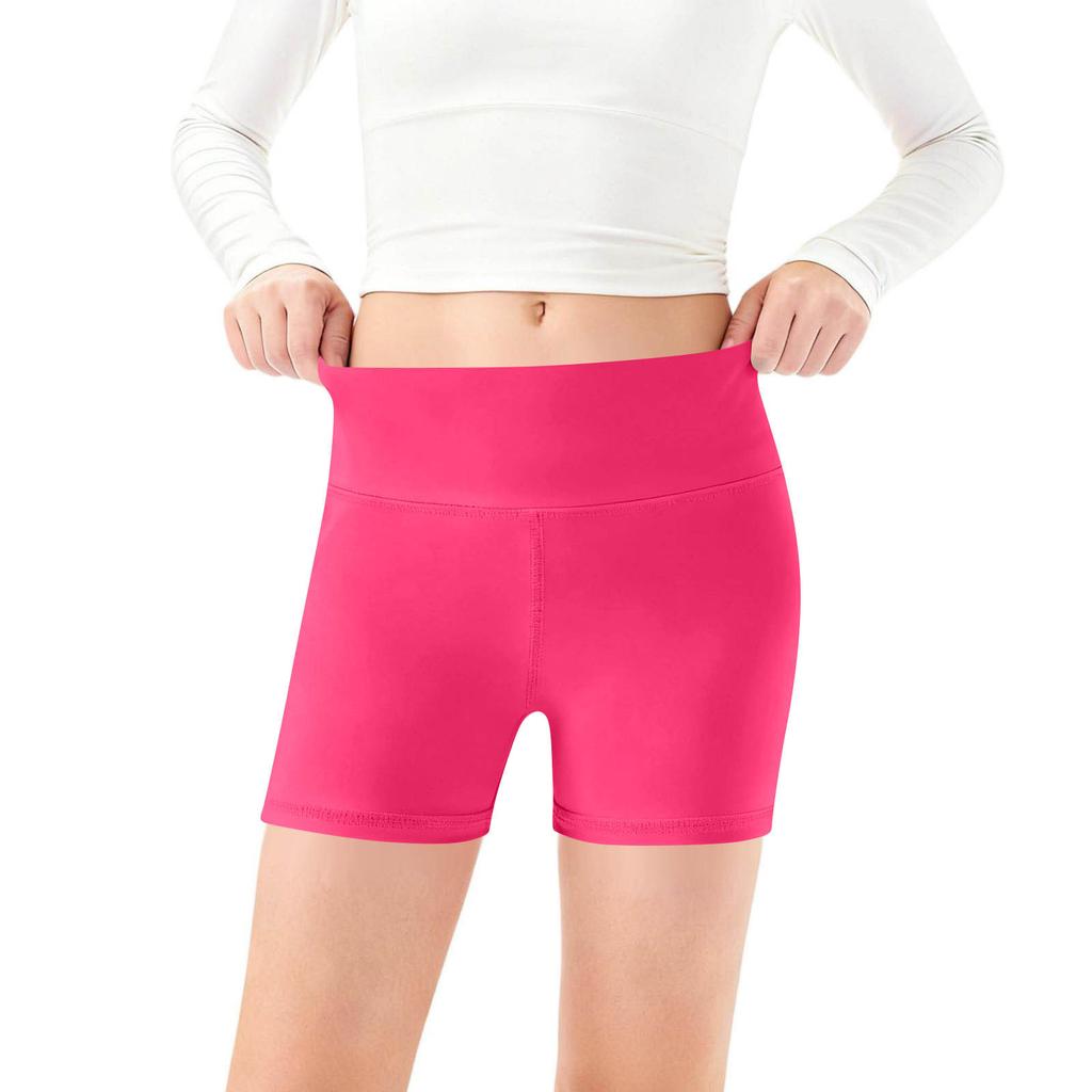 Children's Fashion -Colour Yoga Shorts Sports Shorts For Little Ones Baby Dance Trousers High-Waisted Tight-Fitting Fitness Pants