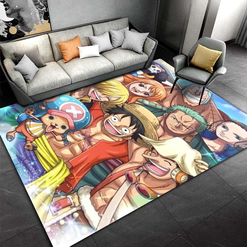 Colorful Anime-Themed Carpet with Cartoon Characters In Vibrant Scene Suitable for Use As an Anti-slip for Living Room Bedroom Sofas